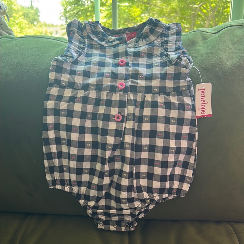 Kids Checkered One Piece - Black and White